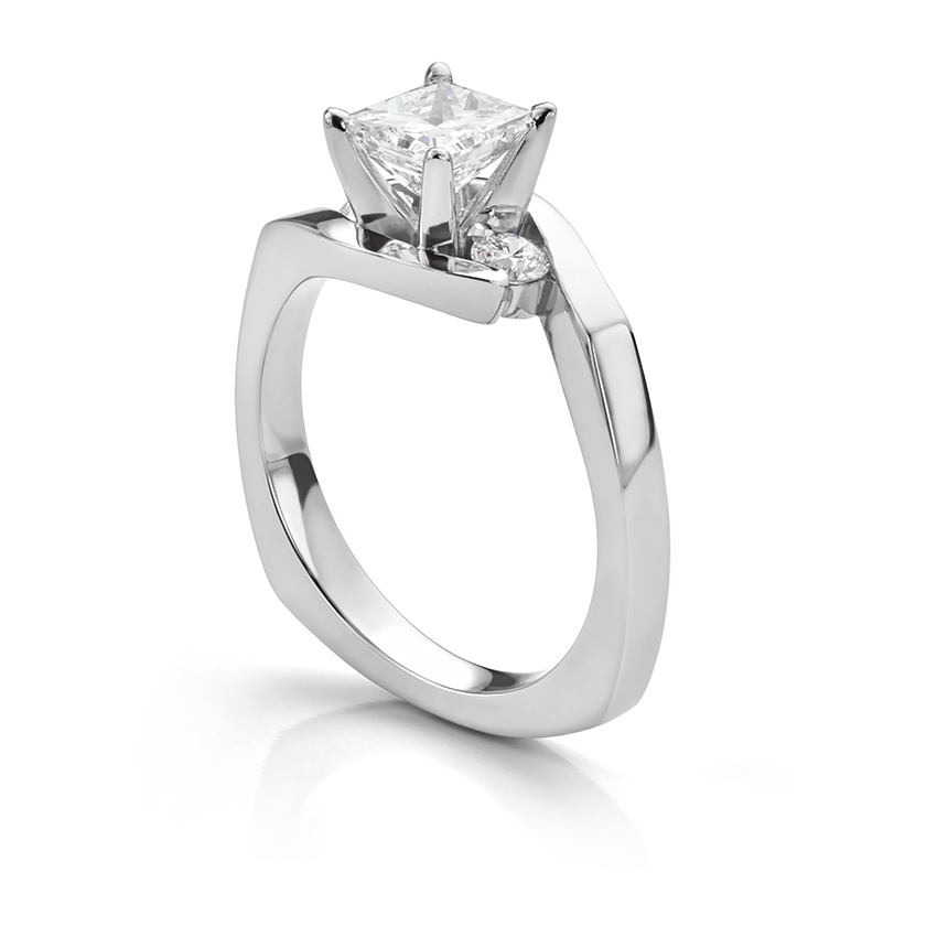 Euro Shank Engagement Rings and Square Wedding Rings